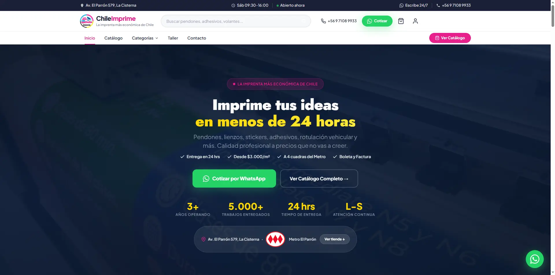 Chileimprime.cl — Imprenta con POS industrial a medida