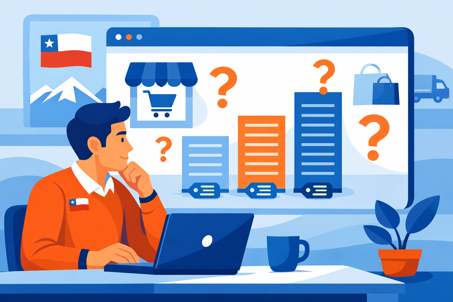 Emprendedor chileno evaluando plataforma de ecommerce