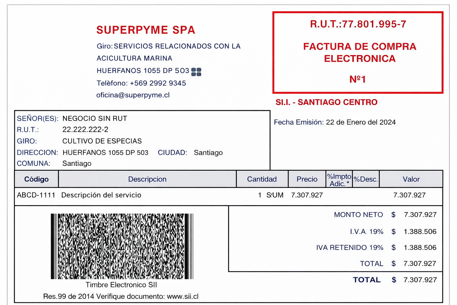 Facturación electrónica SII obligatoria Chile ecommerce