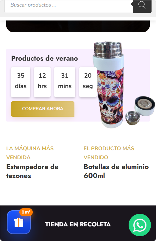 Vista mobile de tienda Sublimachile creada por SuperPyme — diseño responsive optimizado para celular