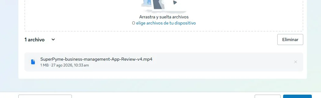 Cómo convertirse en proveedor tecnológico de WhatsApp en Chile: caso SuperPyme 8 Formulario de Meta con el video corregido adjunto para el permiso business_management