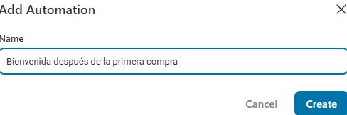 Cómo crear una automatización en el CRM de SuperPyme desde cero 1 Nombre de una automatización de bienvenida